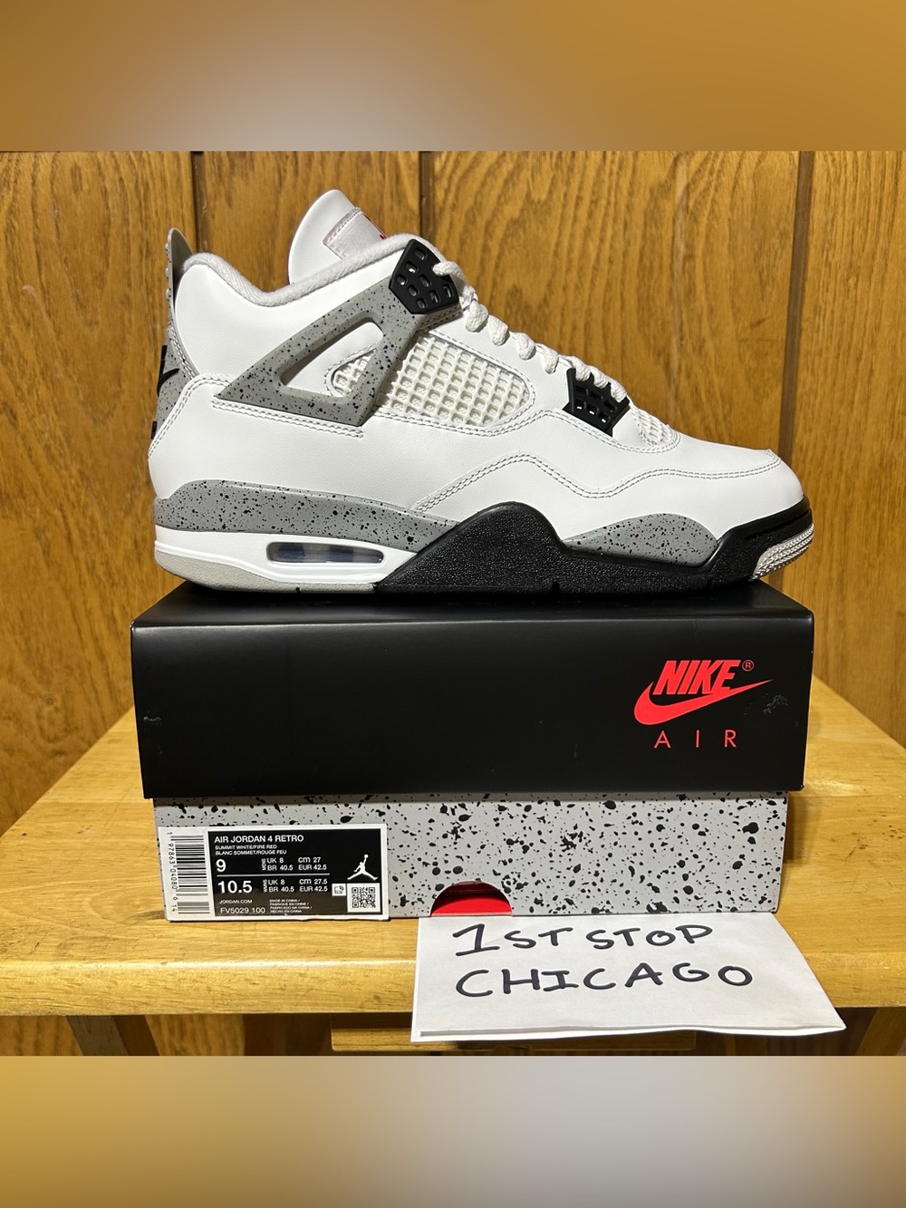 Nike Air Jordan 4 Retro OG White Cement 2025 FV5029-100 Authentic AJ4 Mens 9 NEW